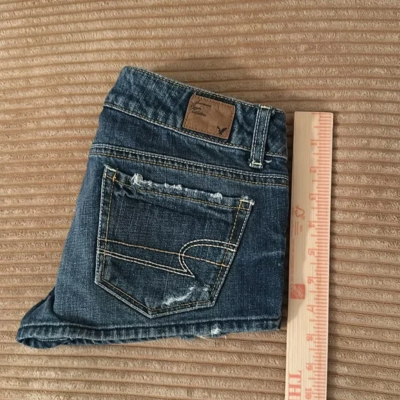 AMERICAN EAGLE OUTFITTERS Y2K Denim Shorts Sz 00 - Picture 5 of 5